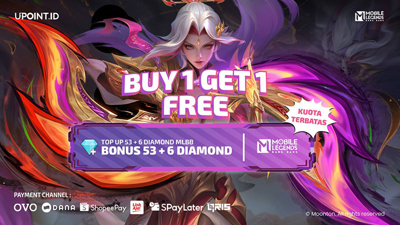 Buy 1 Get 1 Free 53+6 diamonds Mobile Legends
