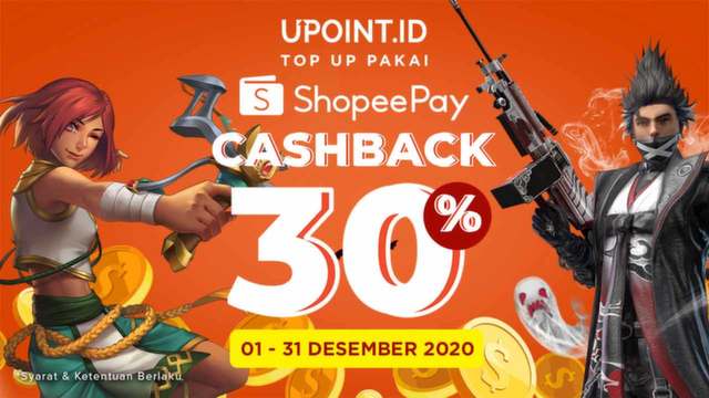 Top Up Game Favoritmu Pakai ShopeePay, Dapat Cashback 30%