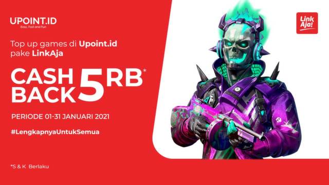 Beli Voucher Game Favoritmu Dapat Cashback LinkAja 5 Ribu di Upoint