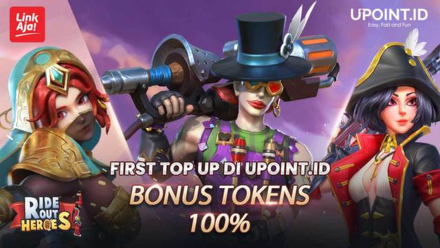 BONUS 100%! First Top Up Ride Out Heroes di upoint.id