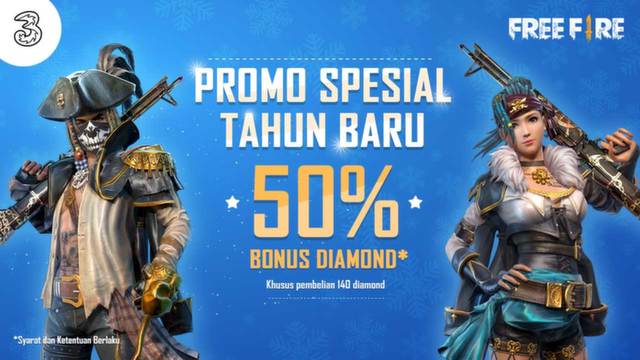 SPESIAL AKHIR TAHUN! Bonus 50%* Diamond Free Fire 