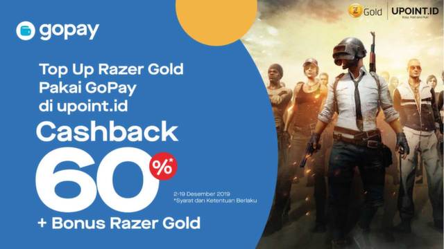 Dapatkan Cashback 60% + Bonus Razer Gold 