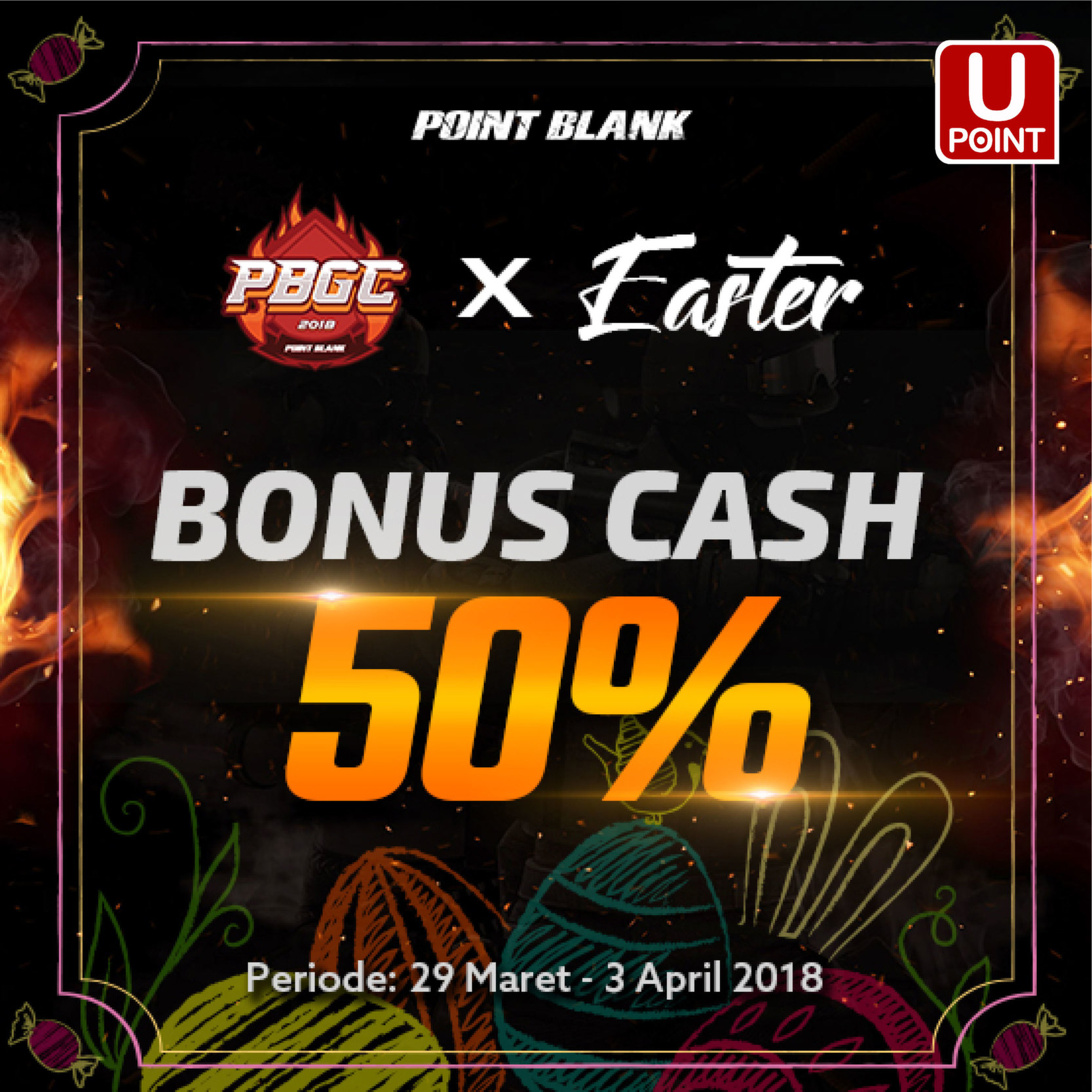 Promo Paskah x PBGC 2018: Bonus Cash 50%!