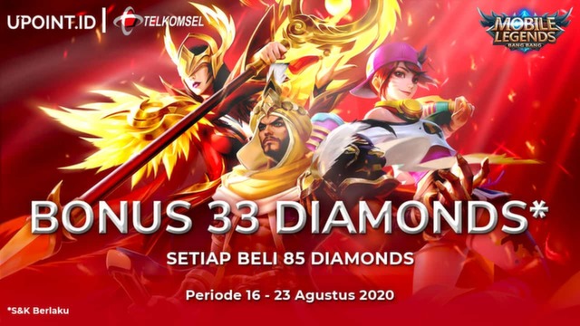 Dapatkan Bonus 33 Diamonds Mobile Legends Pakai Telkomsel