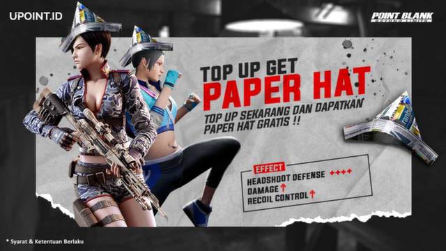 Top up Game Point Blank di Upoint dan Dapatkan Bonus Special Item, Paper Hat
