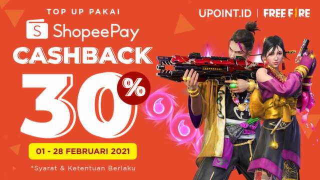 Promo ShopeePay bersama Upoint, Dapatkan Cashback hingga 30%