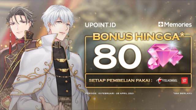 Dapatkan Bonus* Game Memories hingga 80 Diamonds hanya Top Up di Upoint