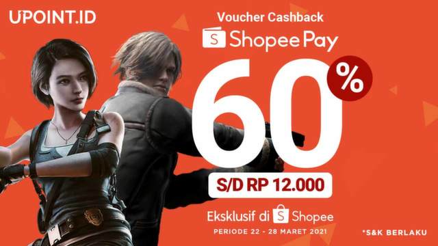 Dapatkan Cashback 60% ShopeePay Hanya Top Up di Upoint