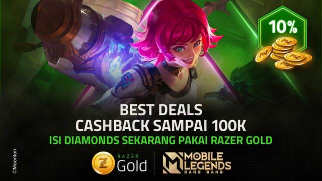 Mobile Legends x Razer Gold: Nikmati Cashback 10% pakai Razer Gold Wallet