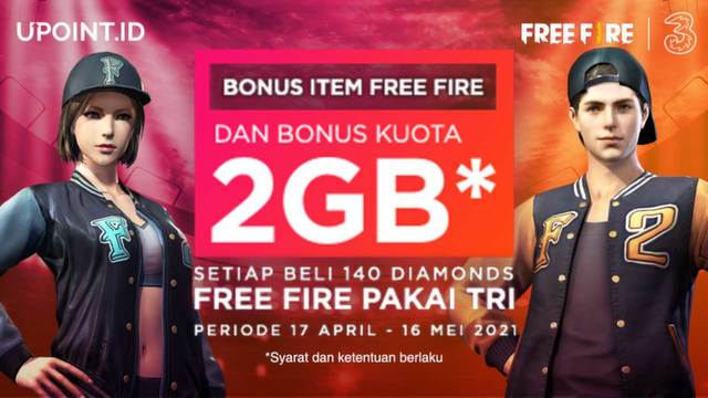 Khusus Pengguna Tri, Nikmati Bonus Item Free Fire & Kuota 2 GB di Upoint