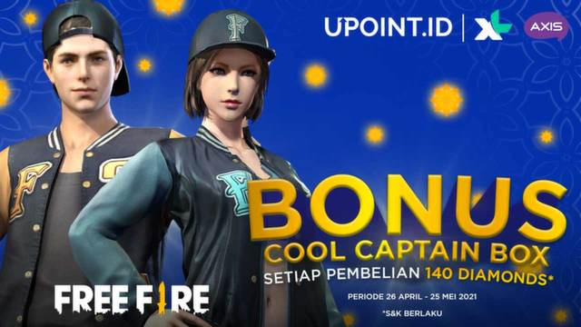 Bonus Free Fire Cool Captain Box, Top Up Diamonds pakai XL Axis di Upoint