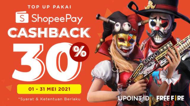 Top Up Game Favoritmu Dapat Cashback 30% ShopeePay di Upoint