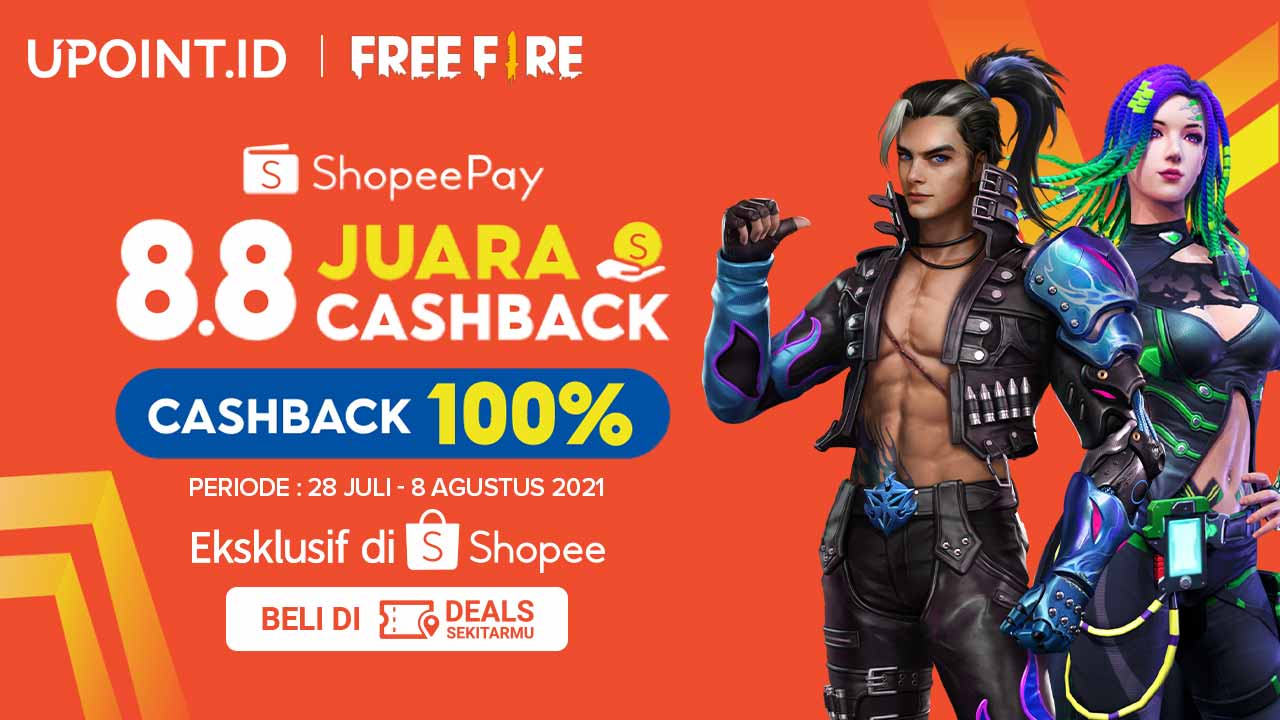 Promo ShopeePay 8.8! Beli Voucher ShopeePay Dapat Cashback 100% di Upoint