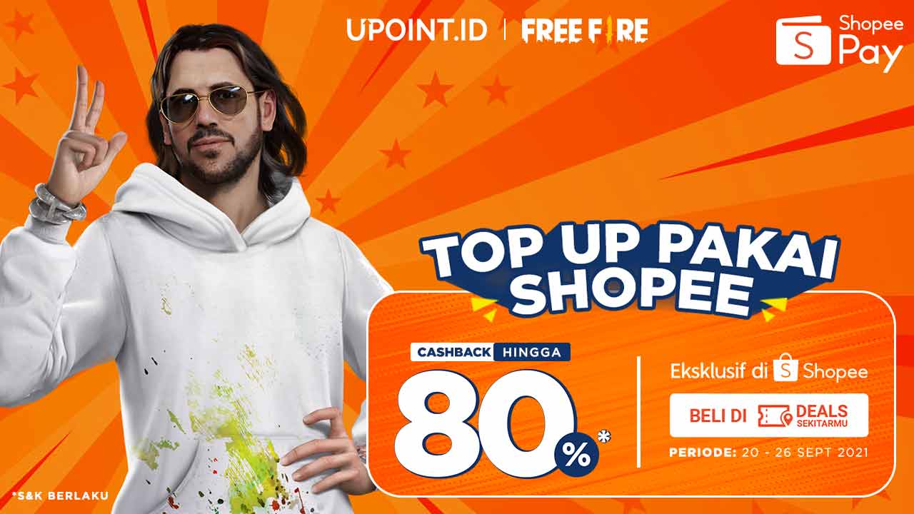Voucher Cashback 80% ShopeePay, Top Up Game Favoritmu di Upoint