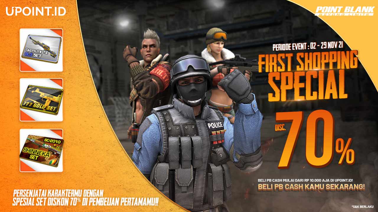 Dapatkan Diskon 70% Item Spesial Point Blank Khusus First Shopping