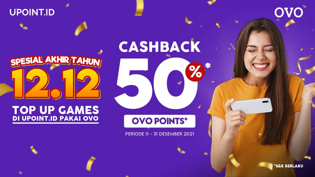 Promo 12.12! Top Up Game Favorit Kamu Dapatkan Cashback 50% OVO Points