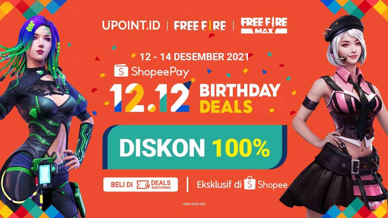 ShopeePay 12.12! Dapatkan Diskon ShopeePay 100% Hanya Top Up Game di Upoint