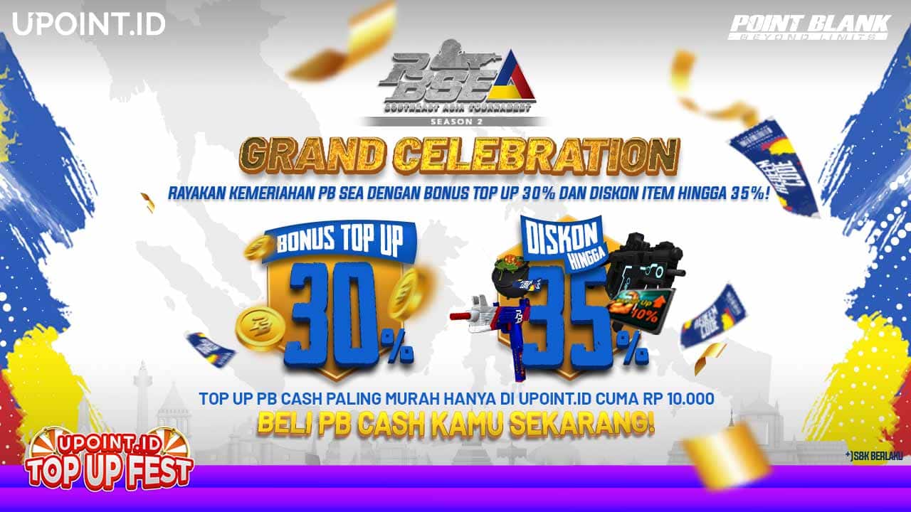 Top up PB Cash di UPOINT.ID Sekarang dan Dapatkan Bonus Special SEA Celebration