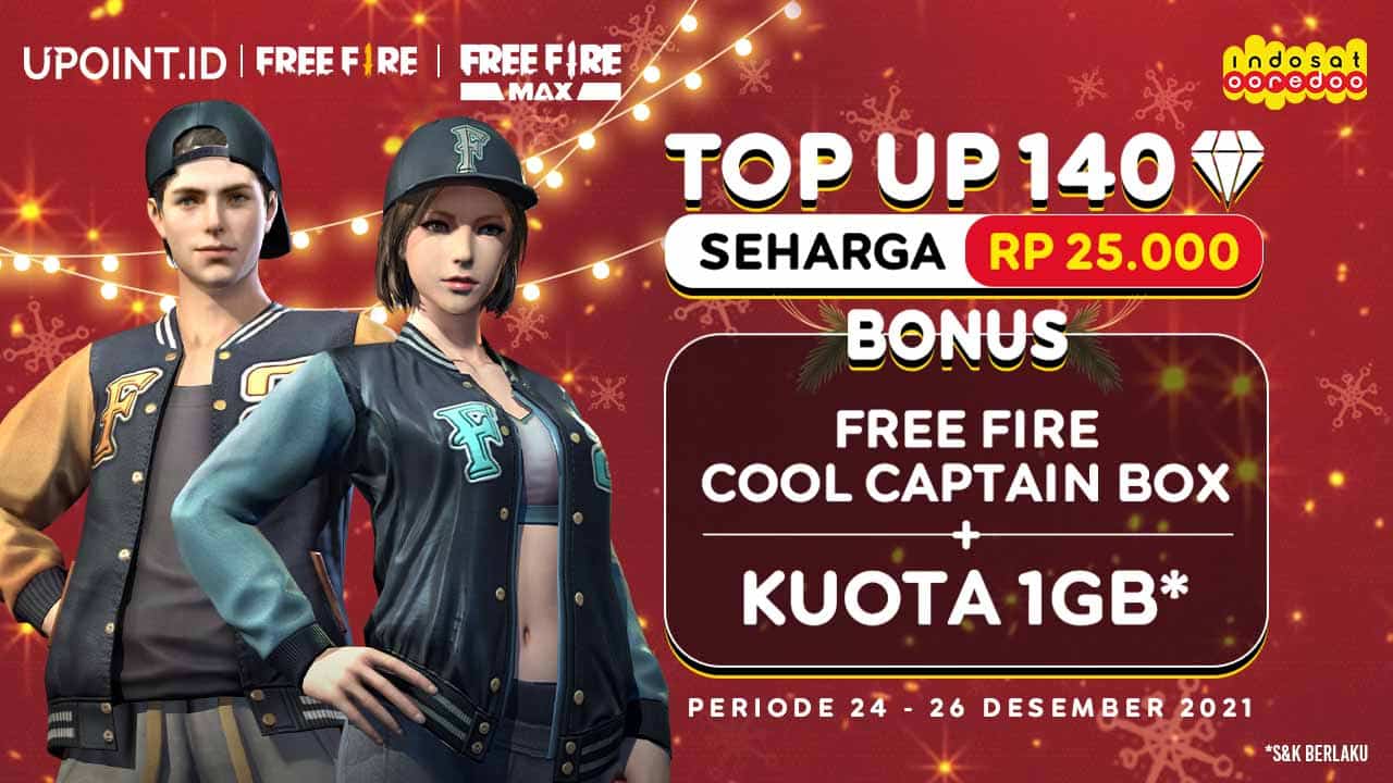 Promo Spesial Natal! Bonus Free Fire Cool Captain Box & Kuota 1 GB di UPOINT.ID