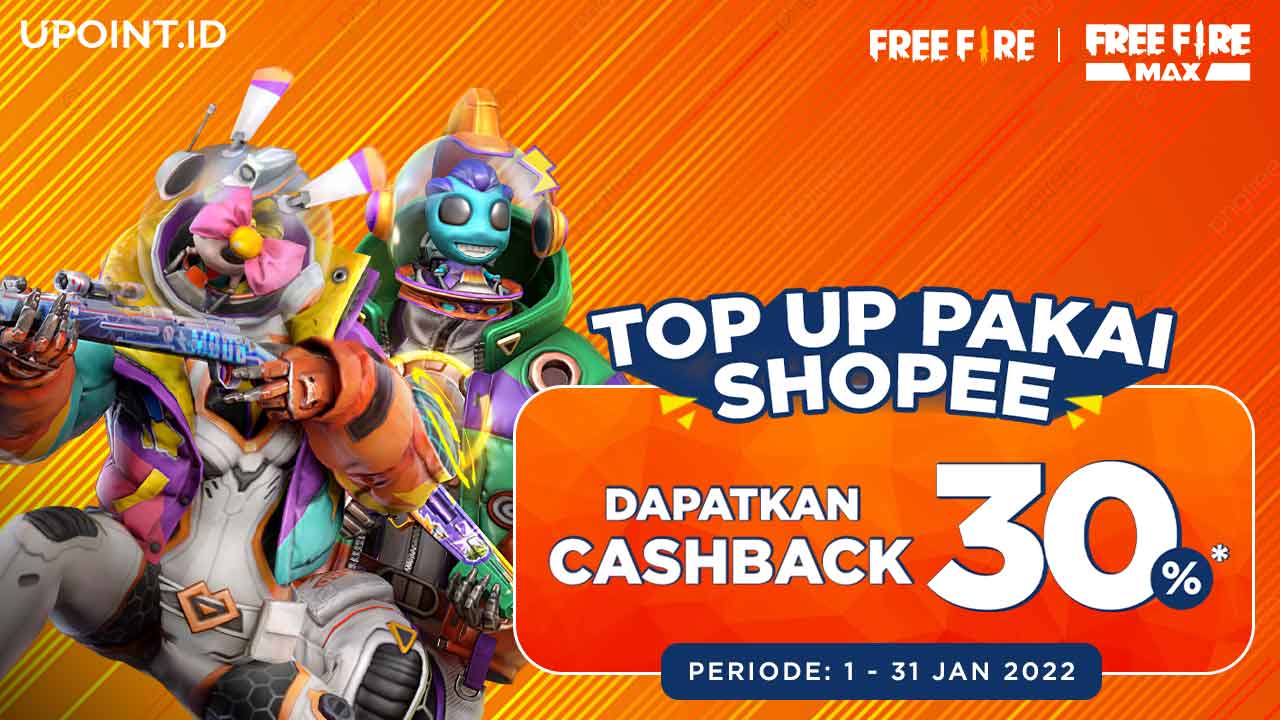 Dapatkan CASHBACK ShopeePay 30% dengan Top Up Game di UPOINT.ID