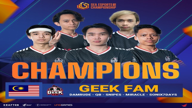 Wakil Malaysia Geek Fam Berhasil Juara Game PUBG Mobile di SEA Esports Championship 2021