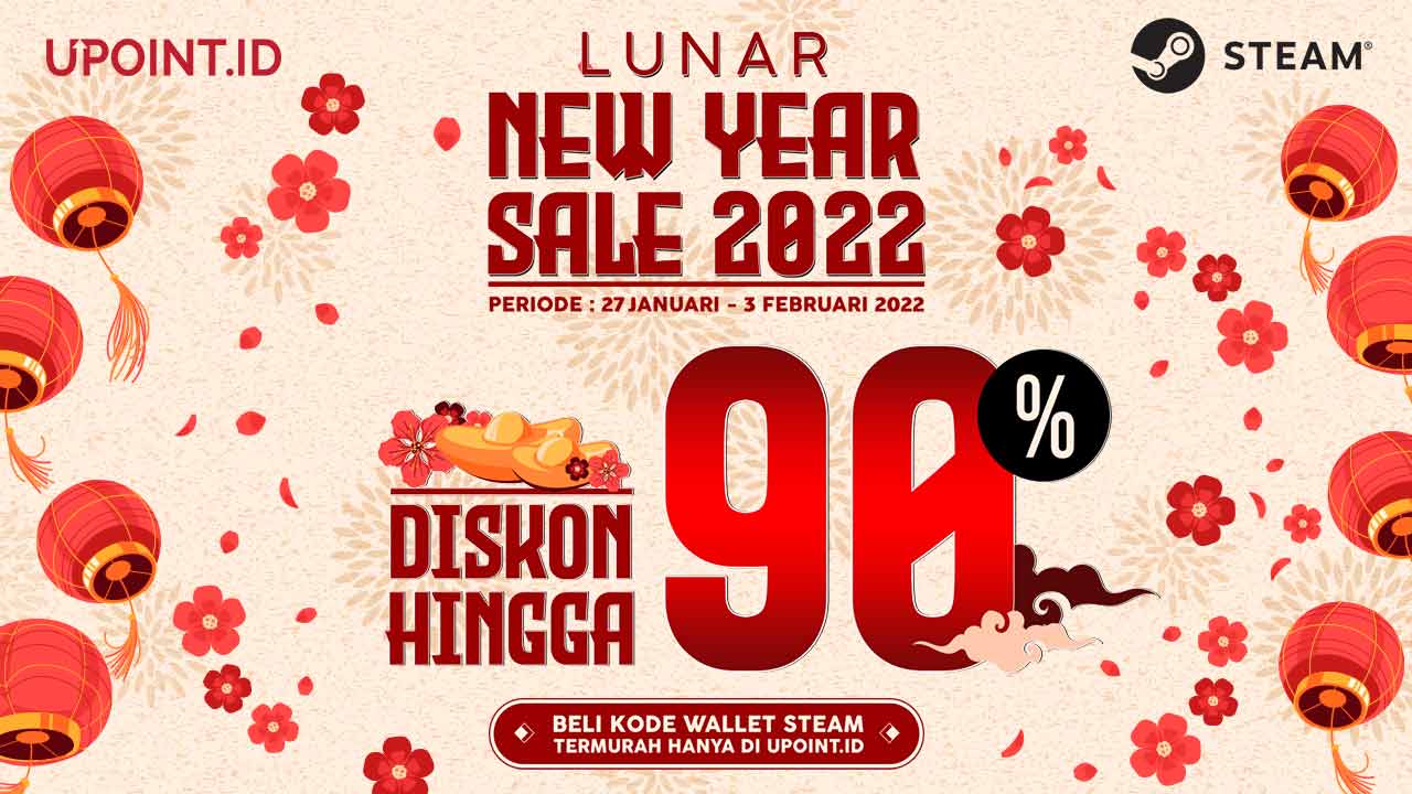 Diskon hingga 90% Steam Lunar New Year Sale 2022, Top Up Steam Wallet di UPOINT.ID