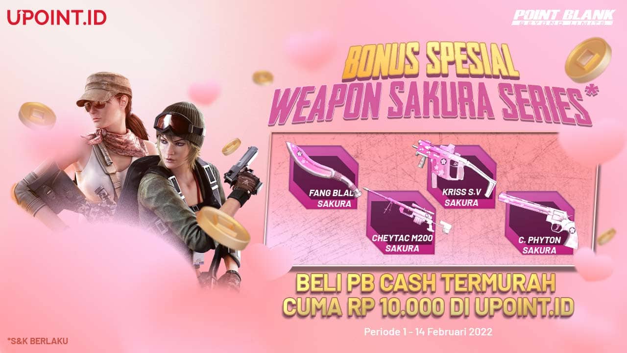 Bonus Spesial Weapon Sakura Series Point Blank Hanya Top Up PB Cash di UPOINT.ID