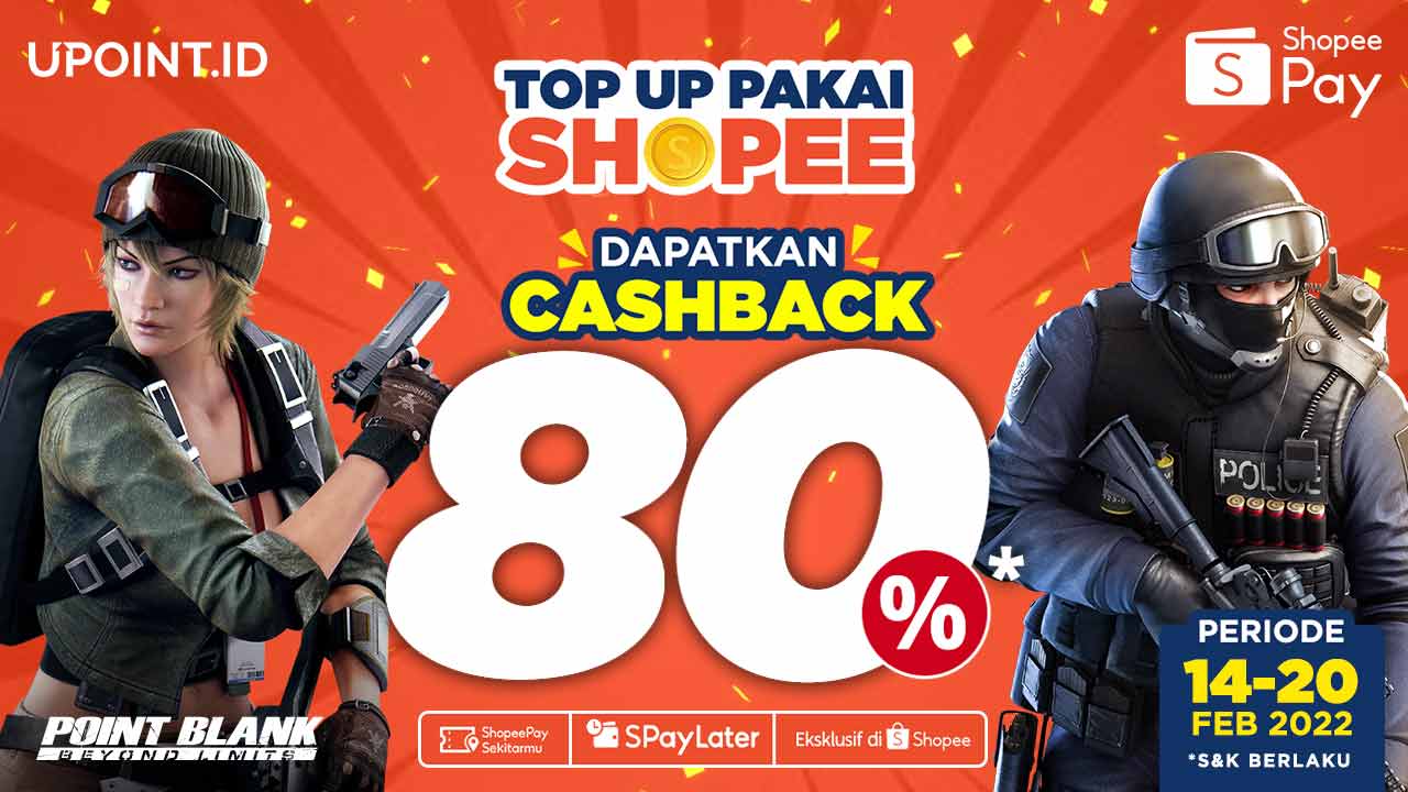 Promo Cashback ShopeePay hingga 80% Hanya Top Up Games di UPOINT.ID