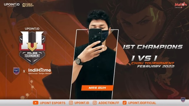 Mas Guh Tampil Sebagai Juara Turnamen UPOINT ESPORTS 1 VS 1 MLBB CHOU TOURNAMENT