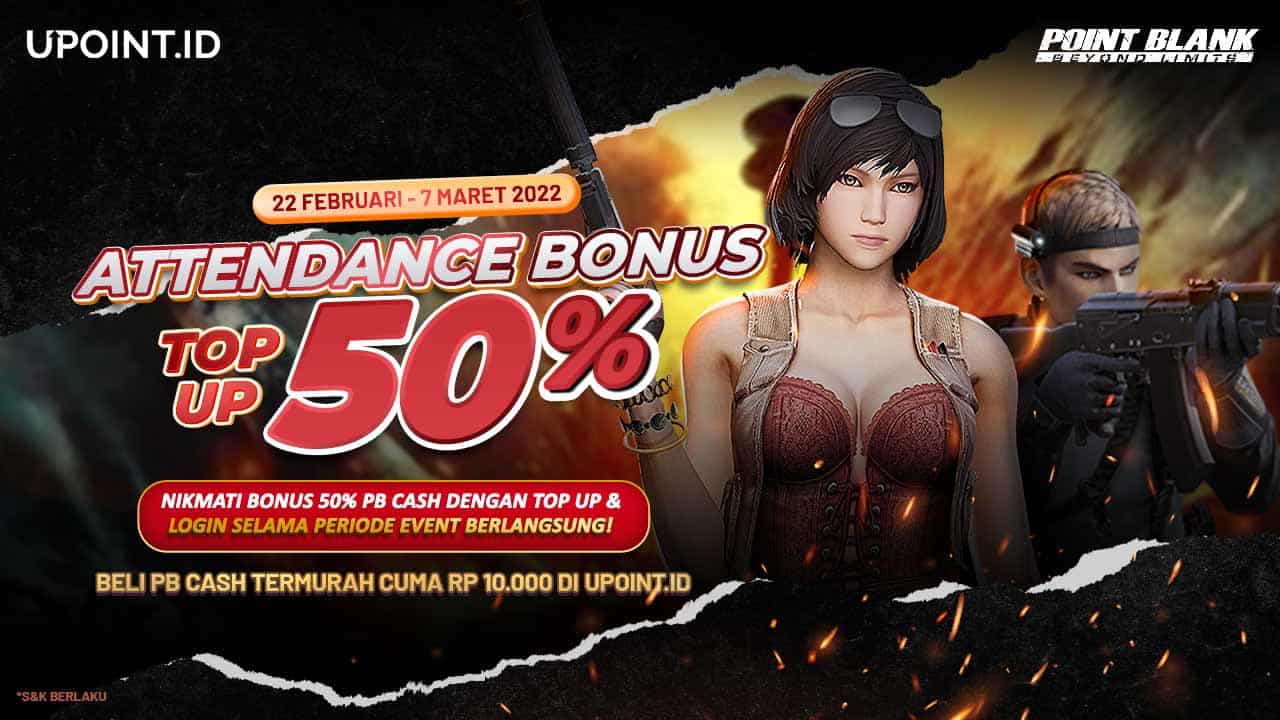 Point Blank Special Event Attendance Dapatkan Bonus Top Up PB Cash 50%