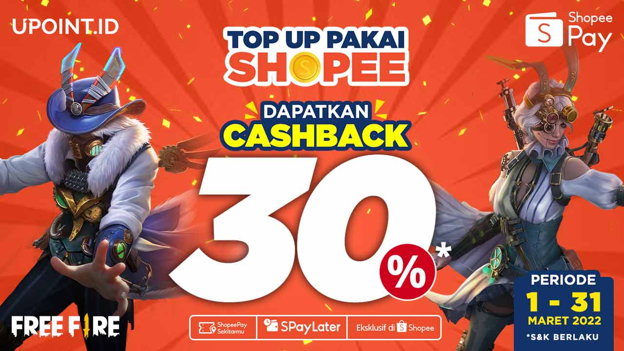 Promo Top Up Games pakai ShopeePay di UPOINT.ID Dapat Cashback 30%