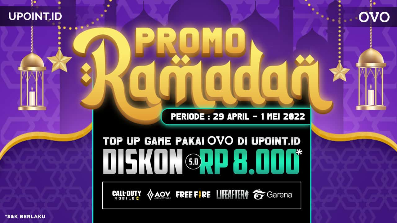 Promo Ramadan: Diskon Hingga Rp8.000 Top Up Games Pakai OVO di UPOINT.ID*