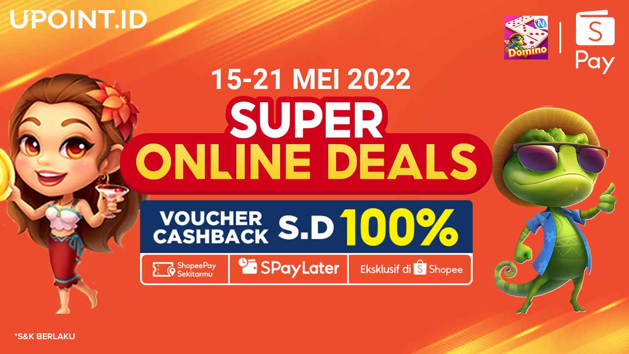 ShopeePay Super Online Deals! Cashback ShopeePay hingga 100% di UPOINT.ID