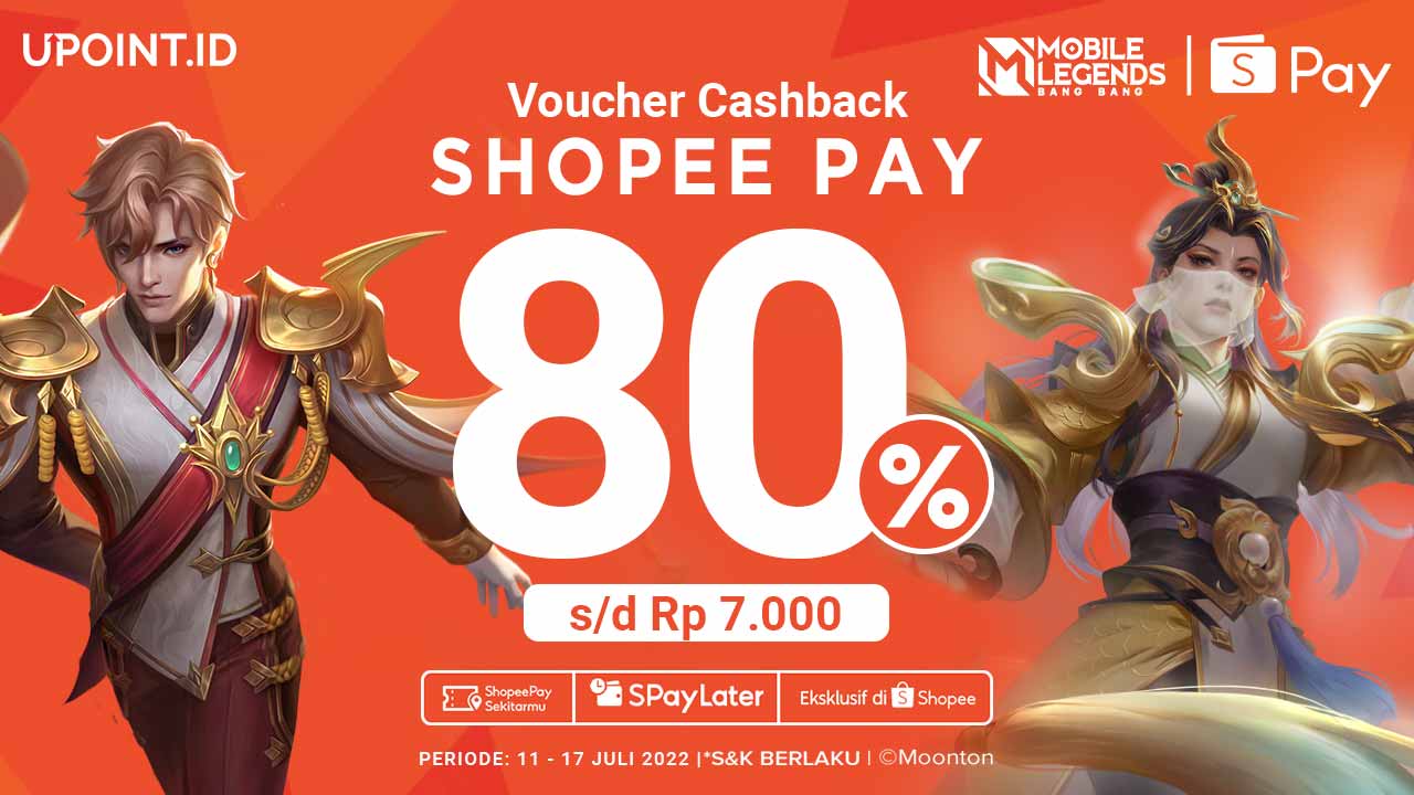 Cashback ShopeePay hingga 80% dengan Top Up Game Favoritmu di UPOINT.ID