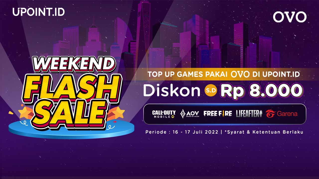 Weekend Flash Sale! Diskon Hingga Rp8.000 Top Up Games Pakai OVO di UPOINT.ID*