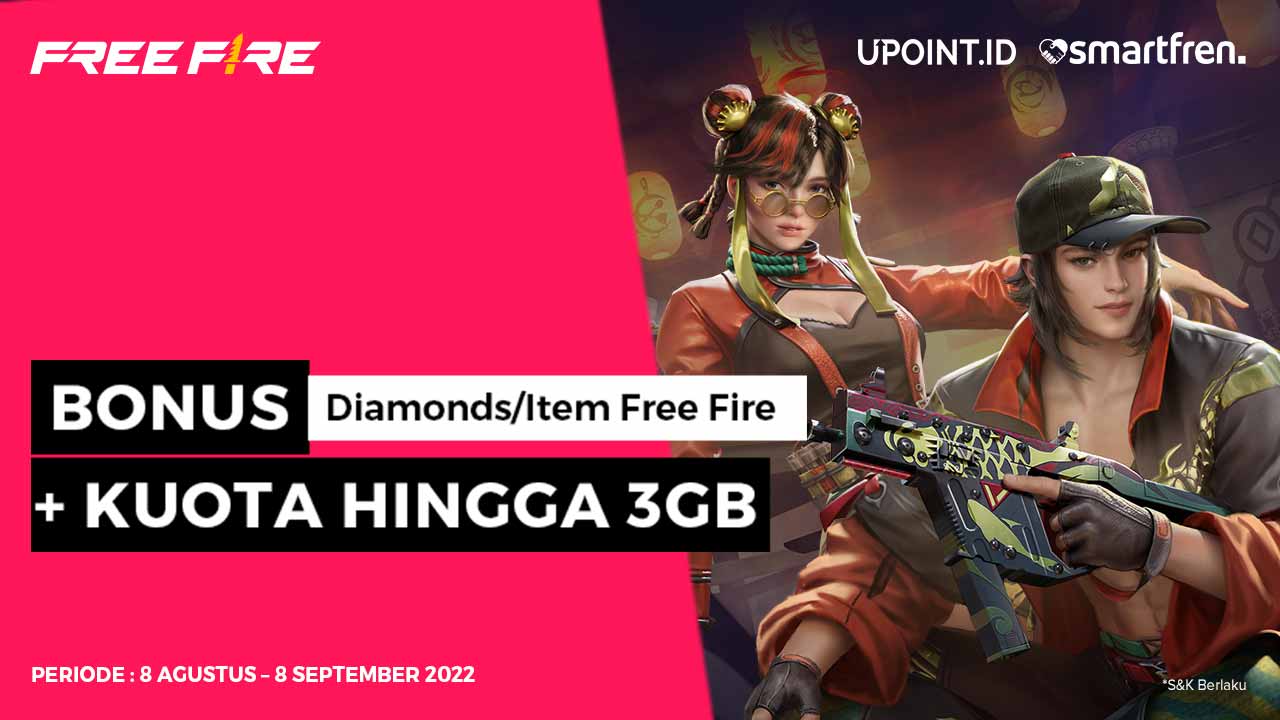 Bonus Diamonds/Item Free Fire + Kuota Smartfren hingga 3GB Hanya di UPOINT.ID