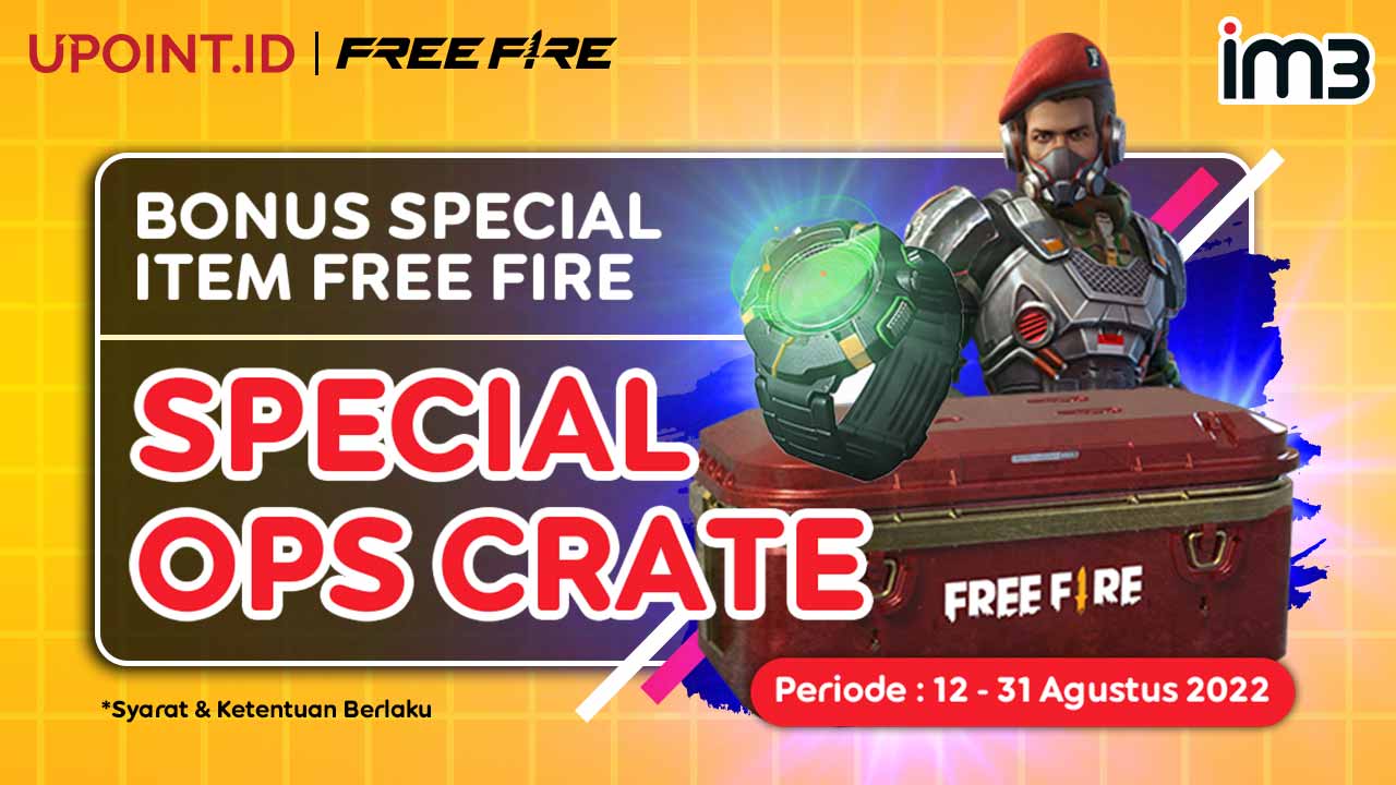 Dapatkan Bonus Item Free Fire Special Ops Crate Hanya Top Up IM3 di UPOINT.ID