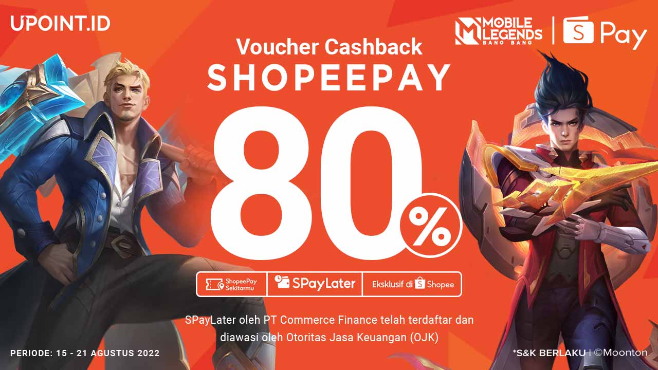 Cashback ShopeePay hingga 80% dengan Top Up Game Favorit di UPOINT.ID