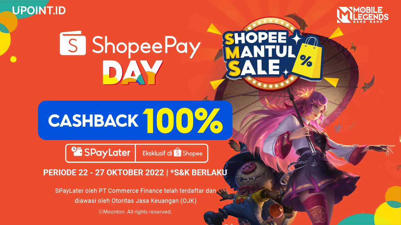 Top Up Games Pakai ShopeePay Dapat Cashback hingga 100%