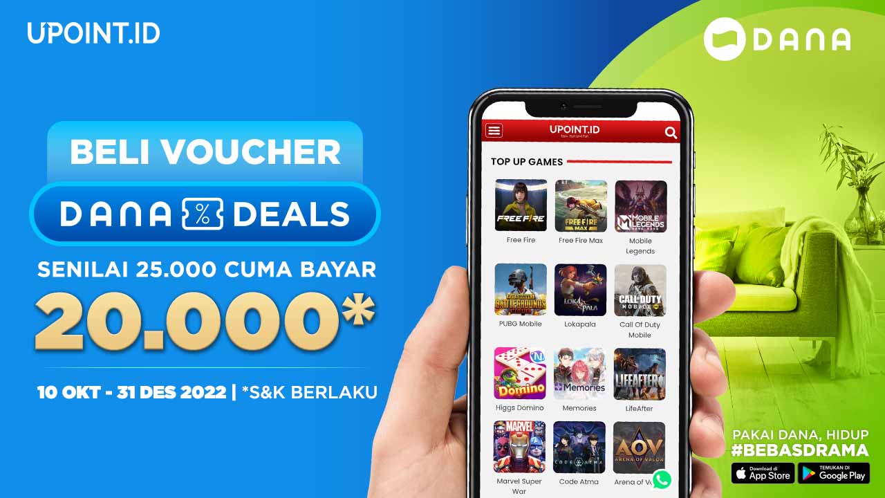 Beli Voucher DANA Deals Hanya Rp20.000 dan Top Up Games di UPOINT.ID