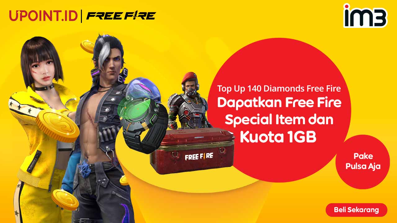 DOUBLE BONUS! Dapatkan Special Item Free Fire Ops Crate dan Kuota IM3 1 GB di UPOINT.ID