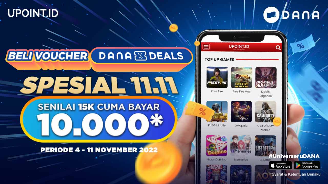 Beli Voucher DANA Deals Spesial 11.11 Hanya Rp10.000! Top Up Games di UPOINT.ID Sekarang