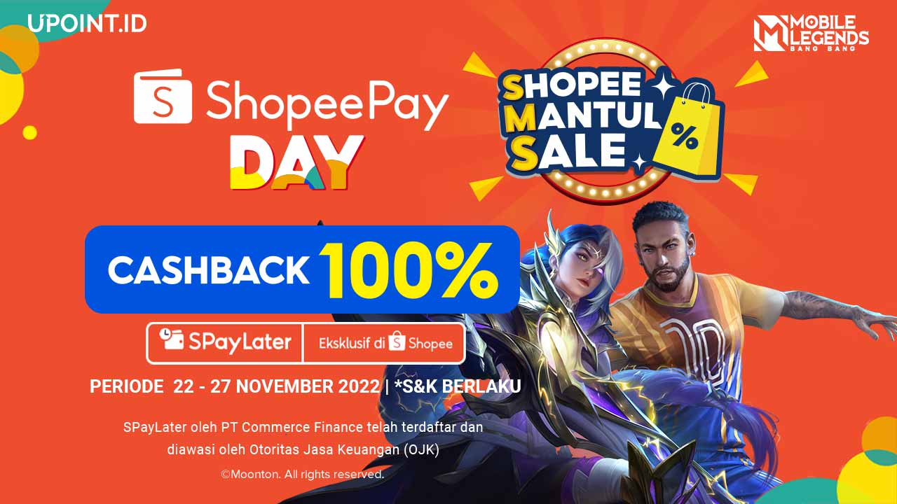 Top Up Games Favoritmu Pakai ShopeePay Dapat Cashback 100%