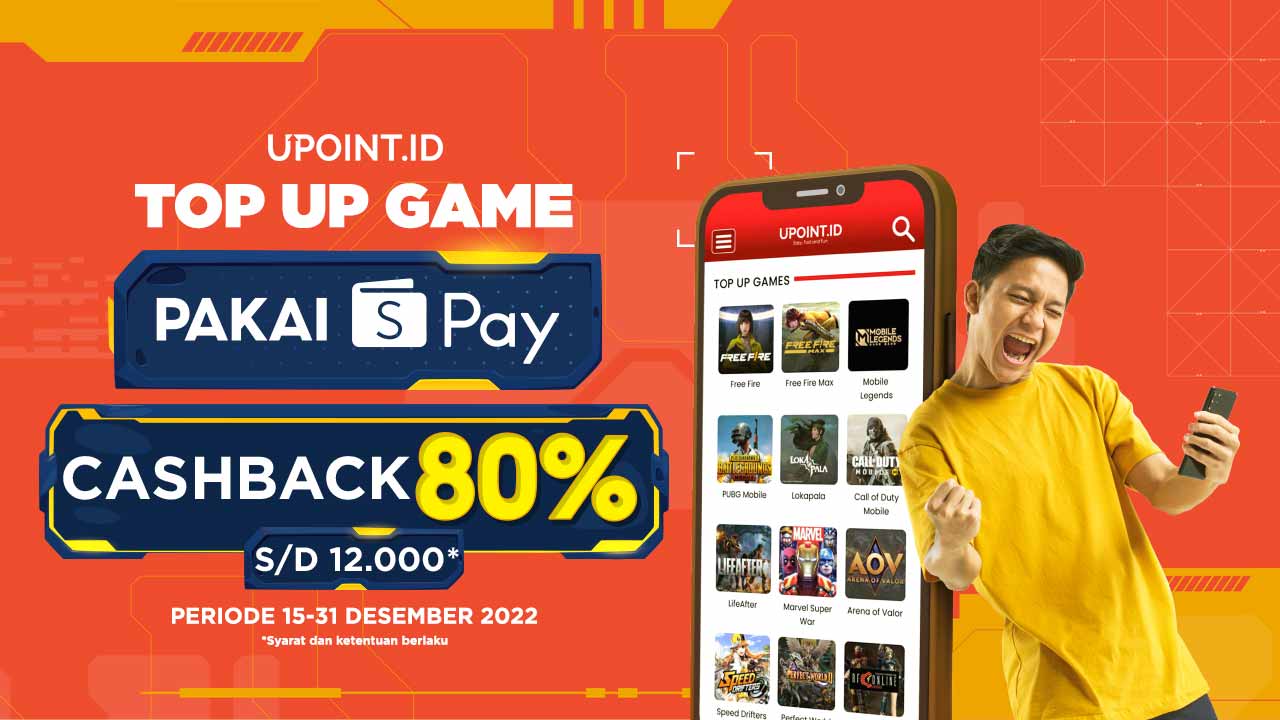 Cashback ShopeePay 80% Hanya Top Up Game di UPOINT.ID