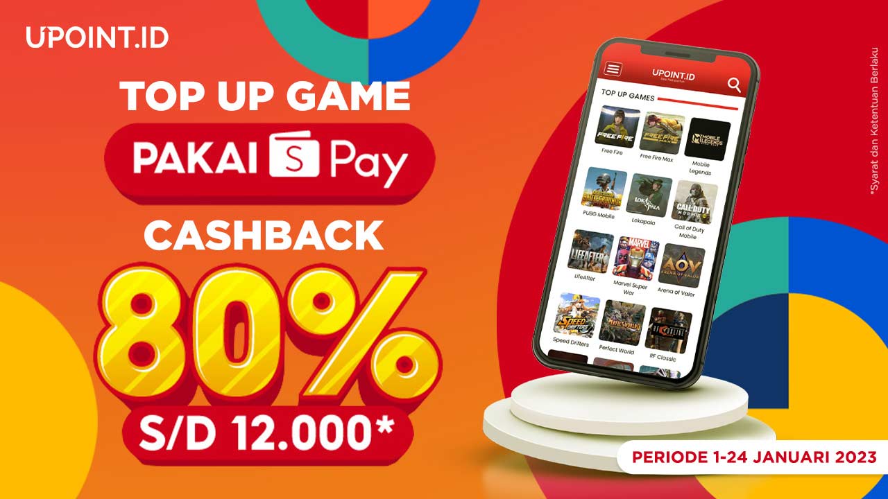 Top Up Game Dapat Cashback ShopeePay 80% di UPOINT.ID