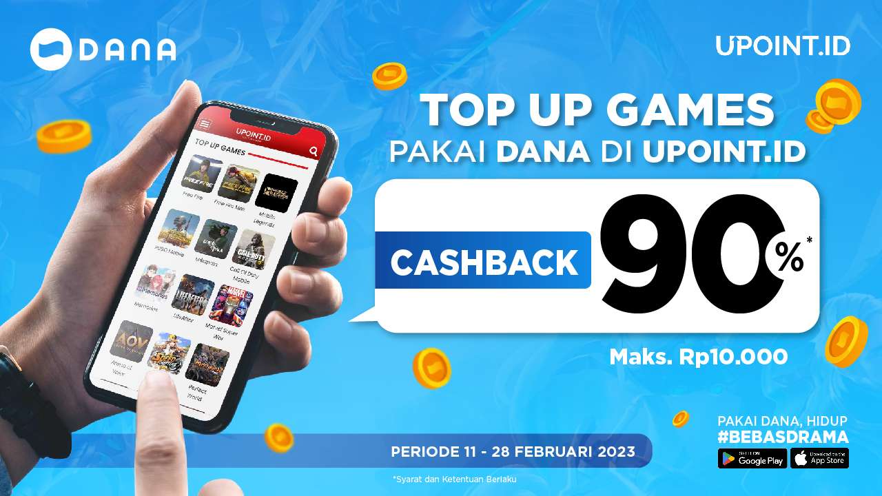 Dapatkan Cashback Dana hingga 90% dengan Top Up Games di UPOINT.ID