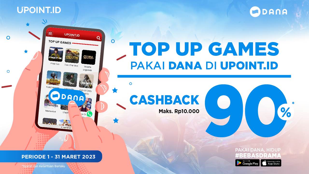 Jangan Lewatkan Cashback Dana hingga 90% dengan Top Up Games di UPOINT.ID