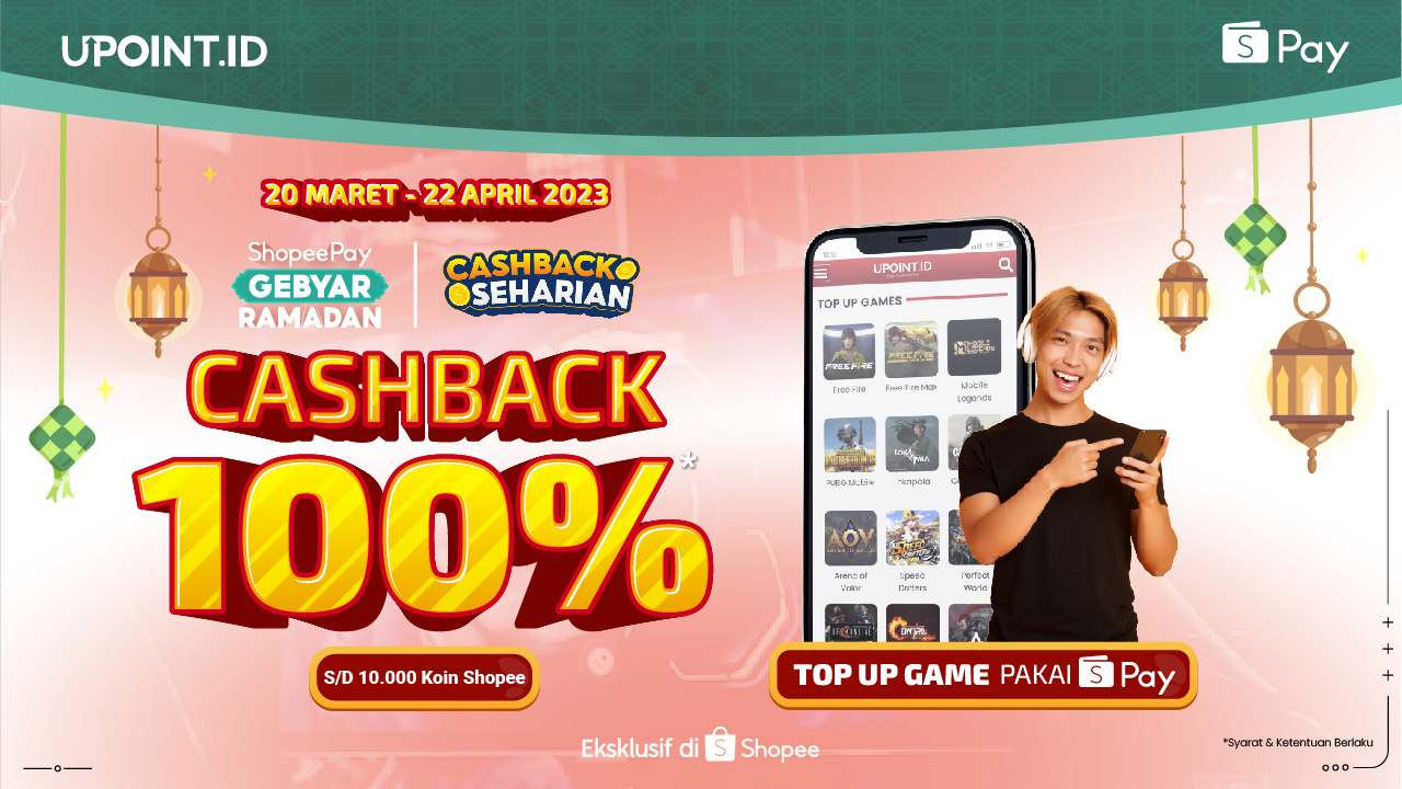 Top Up Games Apa Saja pakai ShopeePay dapet Cashback 100% di UPOINT.ID