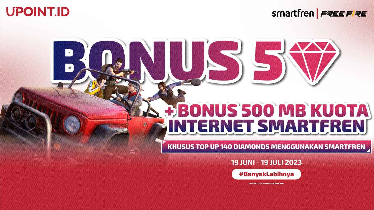 Top Up Diamonds Free Fire pakai Smartfren di UPOINT.ID Dapet Bonus Diamonds dan Kuota!