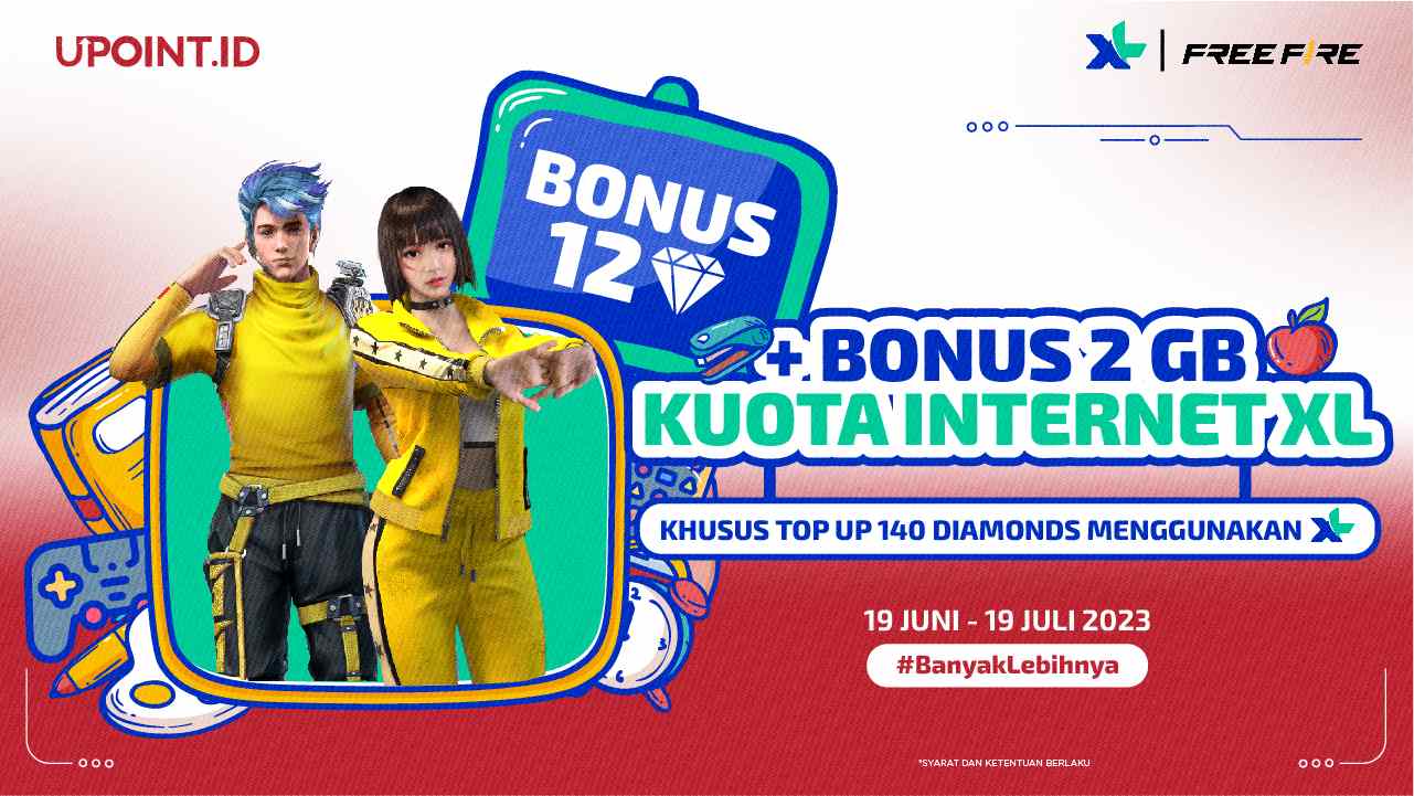 Beli Diamonds Free Fire di UPOINT.ID pakai XL dan Dapatkan Bonus Diamonds dan Kuota!